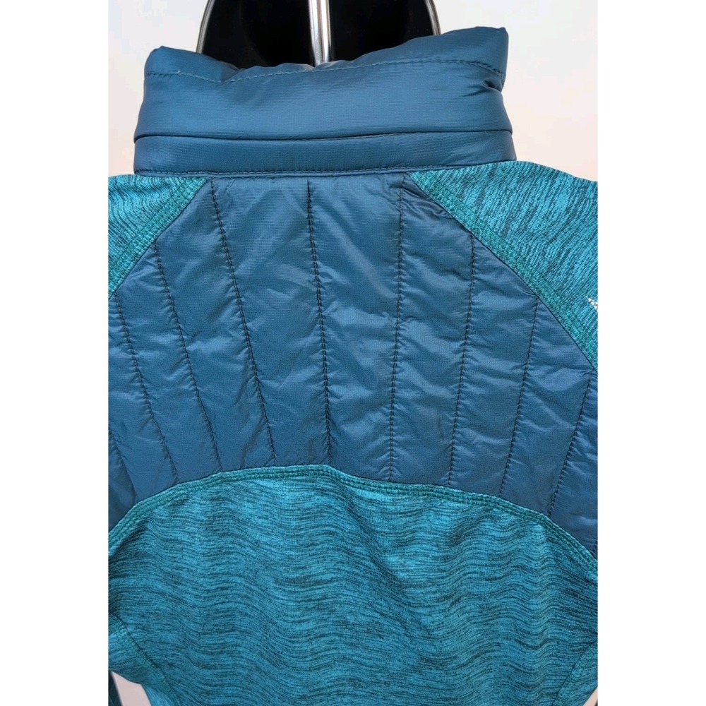 Eddie Bauer Womens Quilted Jacket Primaloft Hybrid Hidden Hood Teal Sz M - Picture 7 of 9